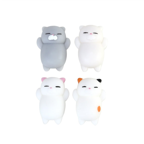 4Pcs Cartoon Kitty Slow Rising Buns Stress Relief Anti-depression Toy