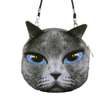 New Cute Women Shoulder Bag Cat Face Cartoon Print Zipper Closure Messenger Clutch Coin Purse Bag